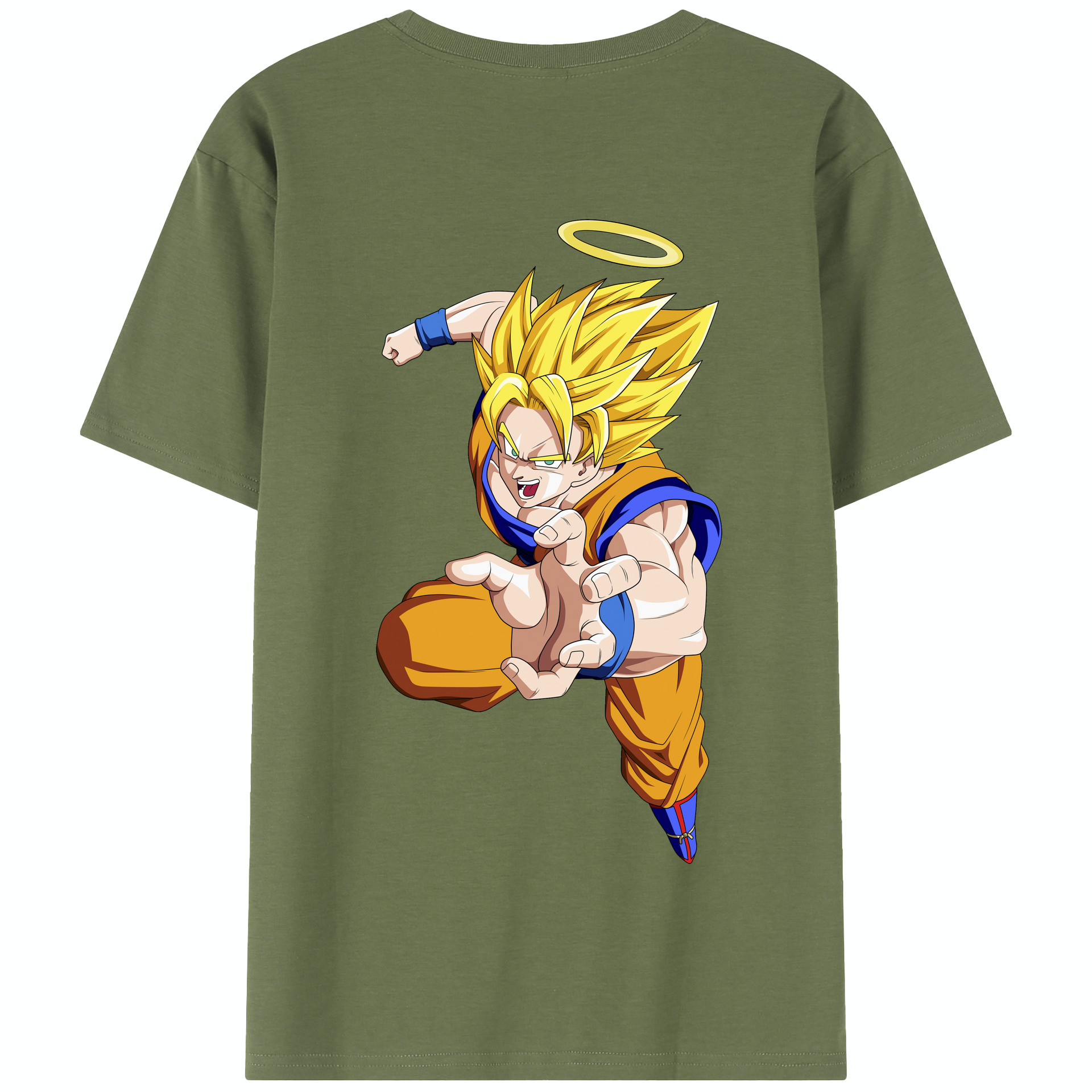 （画像用） ドラゴンボール 孫悟空（そん ごくう）Son Goku カカロット DRAGON BALL Kakarotto 綿100％半袖Tシャツ（背面プリント）